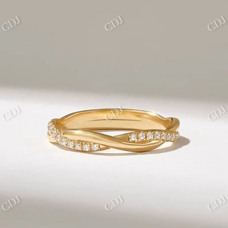 0.18CTW Twisted Matching Lab Grown Wedding Band