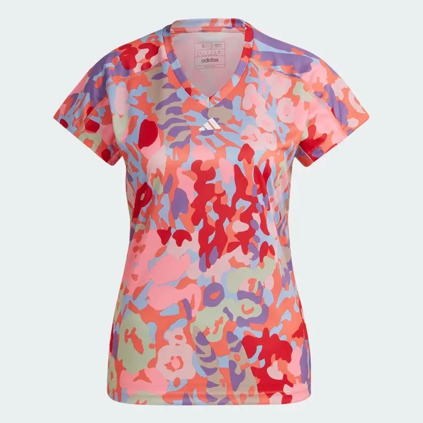 adidas AEROREADY Train Essentials Minimal Branding V-Necl Floral Women's Tee