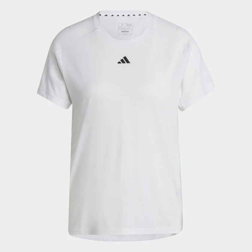 ADIDAS WOMEN'S AEROREADY TRAIN ESSENTIAL MINIMAL WHITE CREWNECK TEE