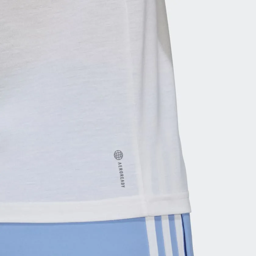 ADIDAS WOMEN'S AEROREADY TRAIN ESSENTIAL MINIMAL WHITE CREWNECK TEE