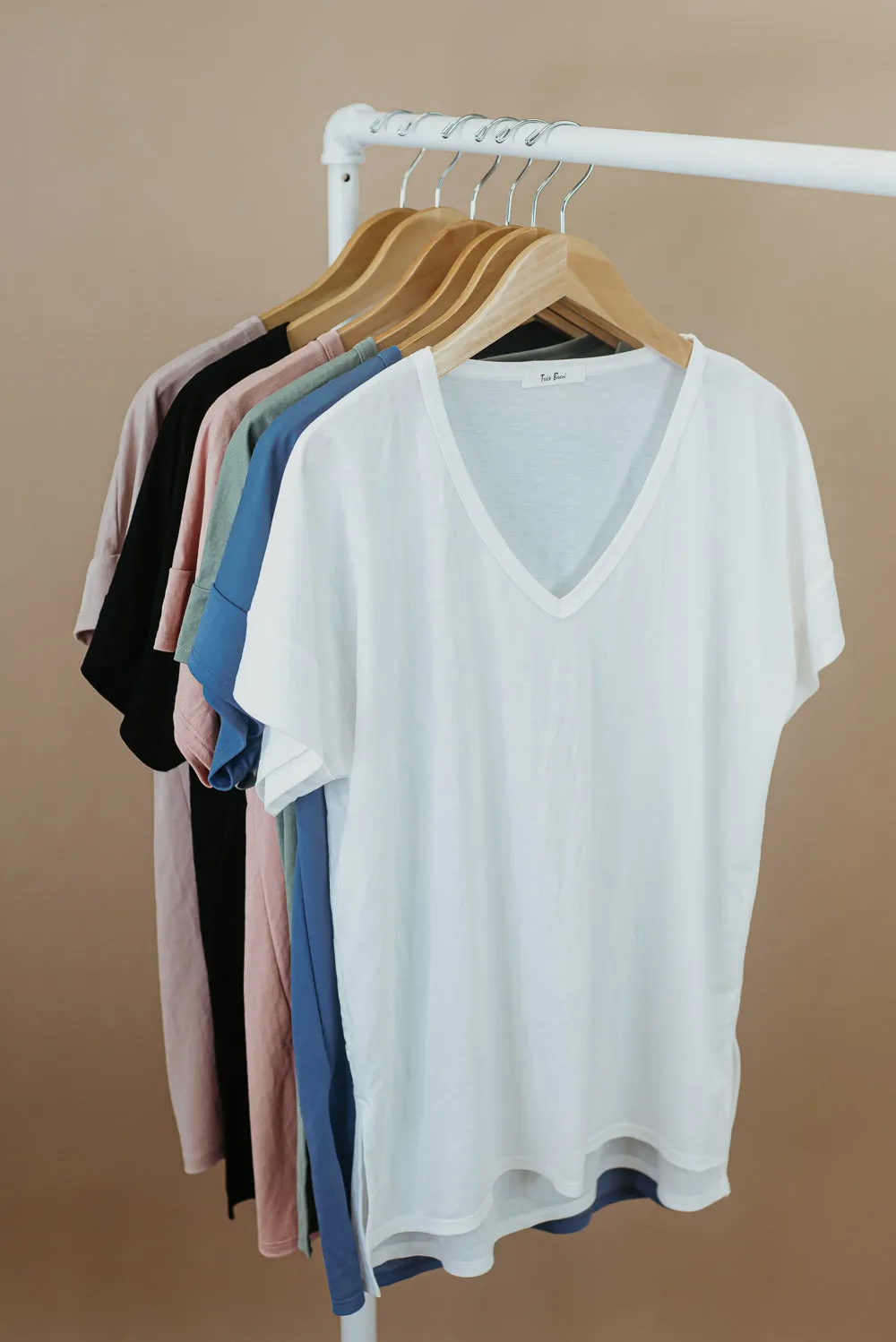 All Basic V Neck Tee, Sage