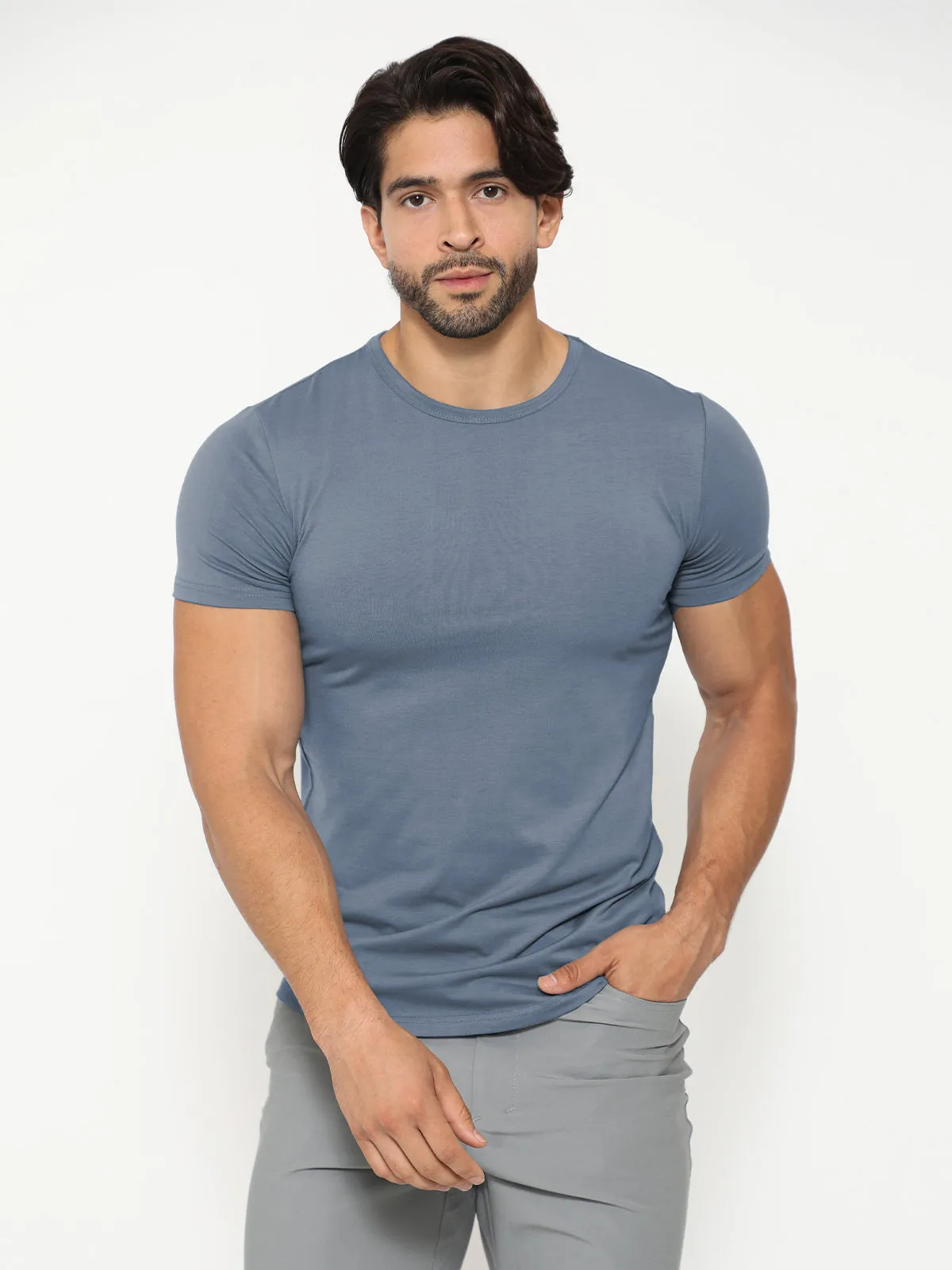 All Day Elite Curve-Hem Tee Short Sleeve New