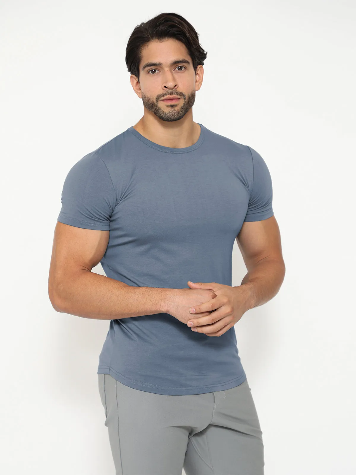 All Day Elite Curve-Hem Tee Short Sleeve New