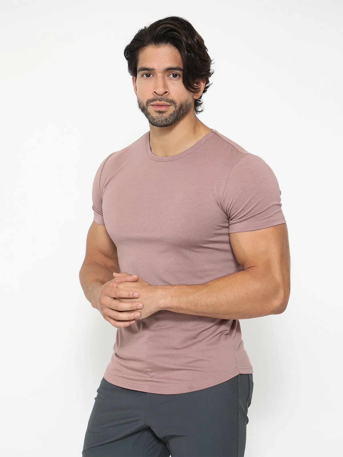 All Day Elite Curve-Hem Tee Short Sleeve New