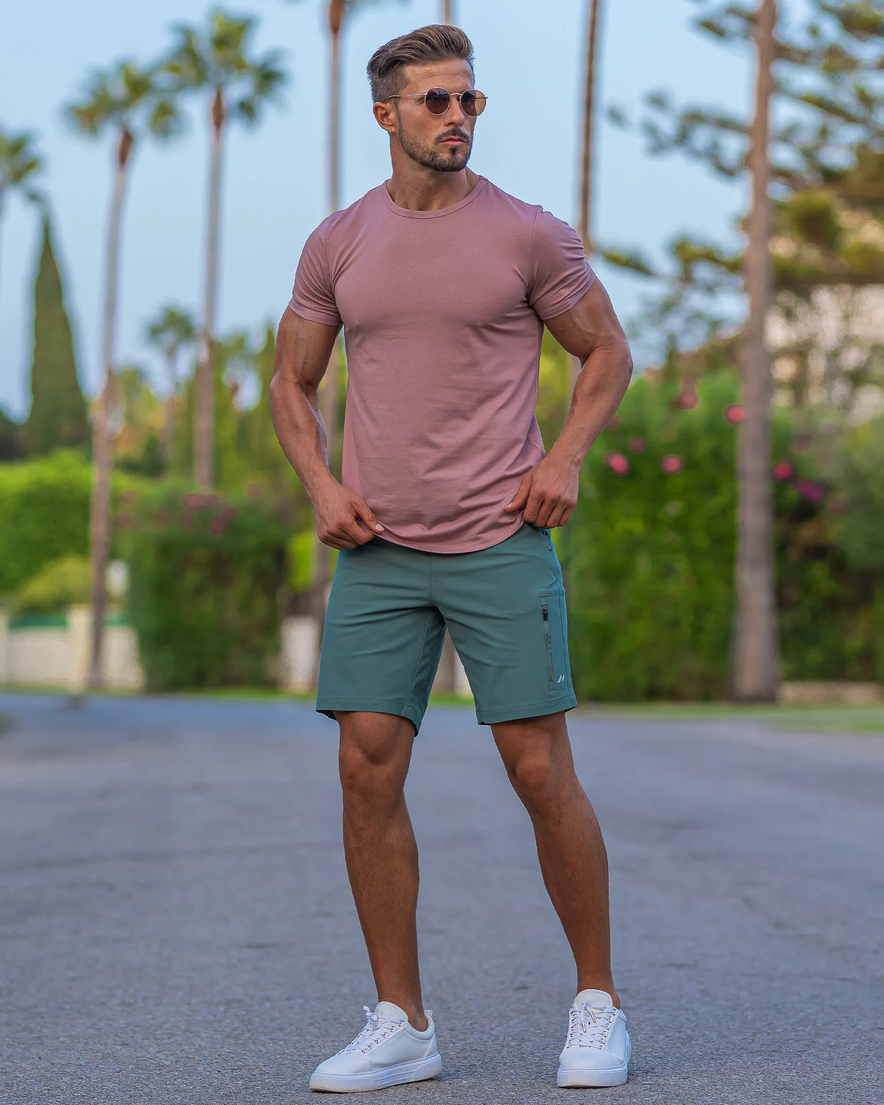 All Day Elite Curve-Hem Tee Short Sleeve New