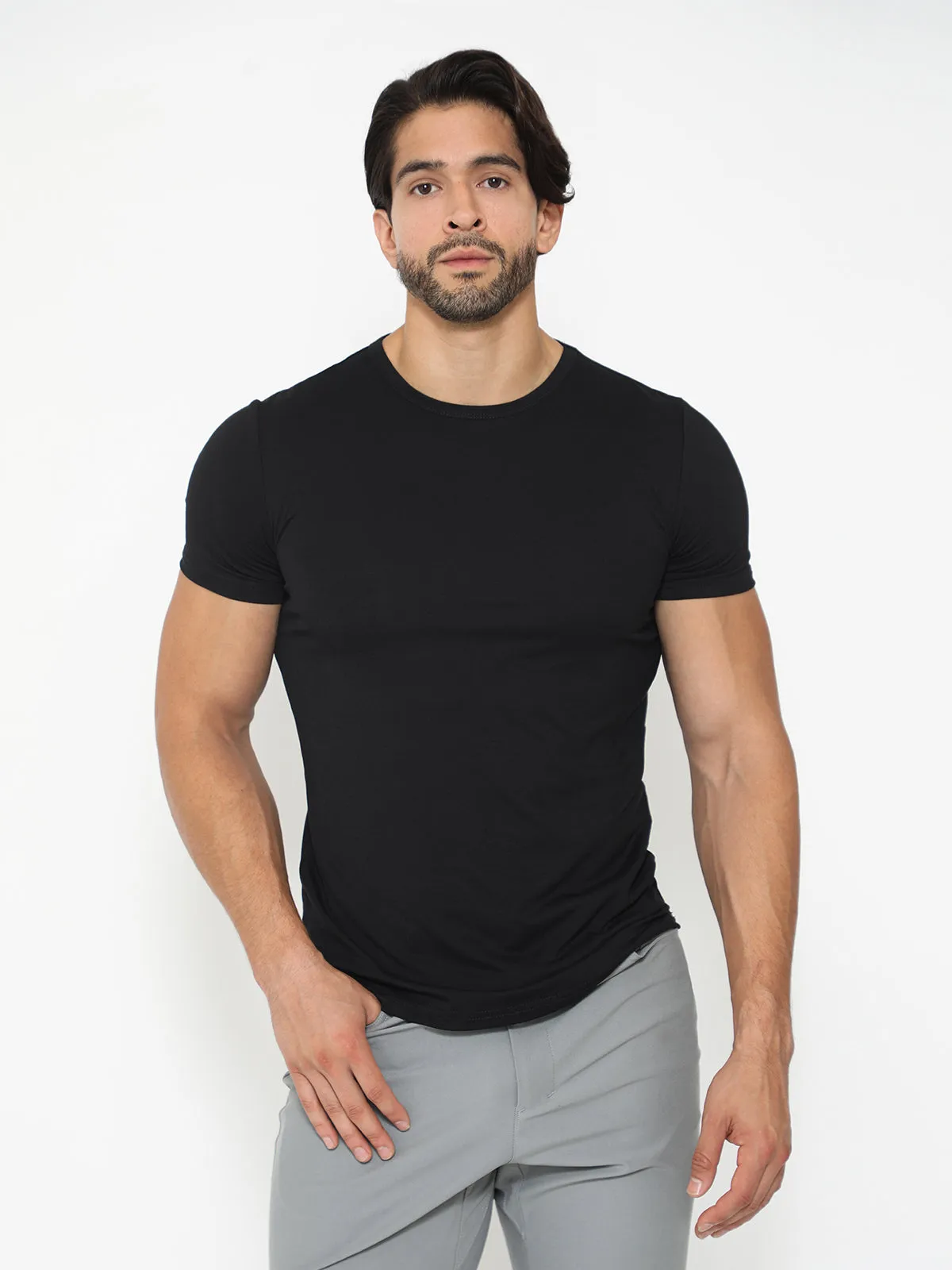 All Day Elite Curve-Hem Tee Short Sleeve