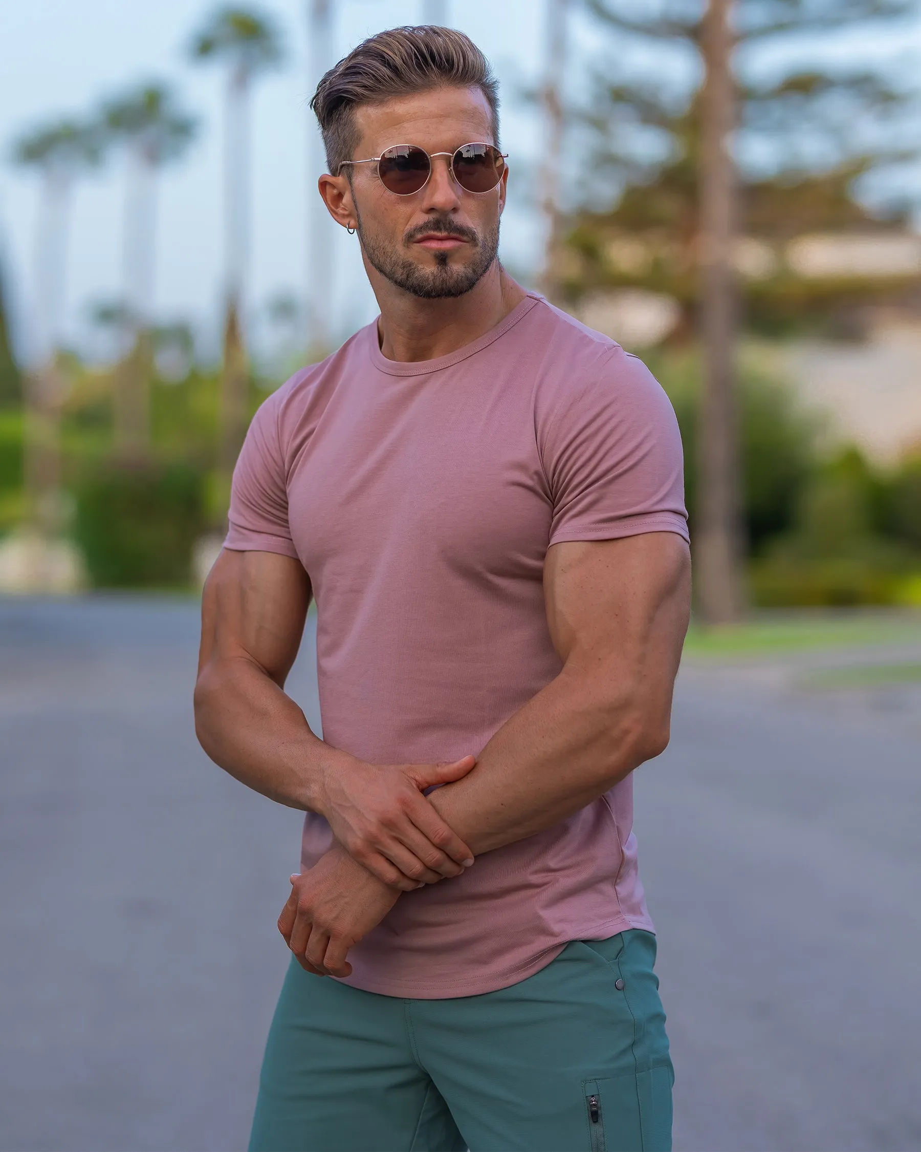 All Day Elite Curve-Hem Tee Short Sleeve