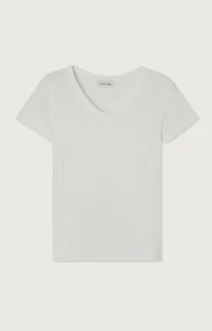 American Vintage V Neck Gamipy Tee in White