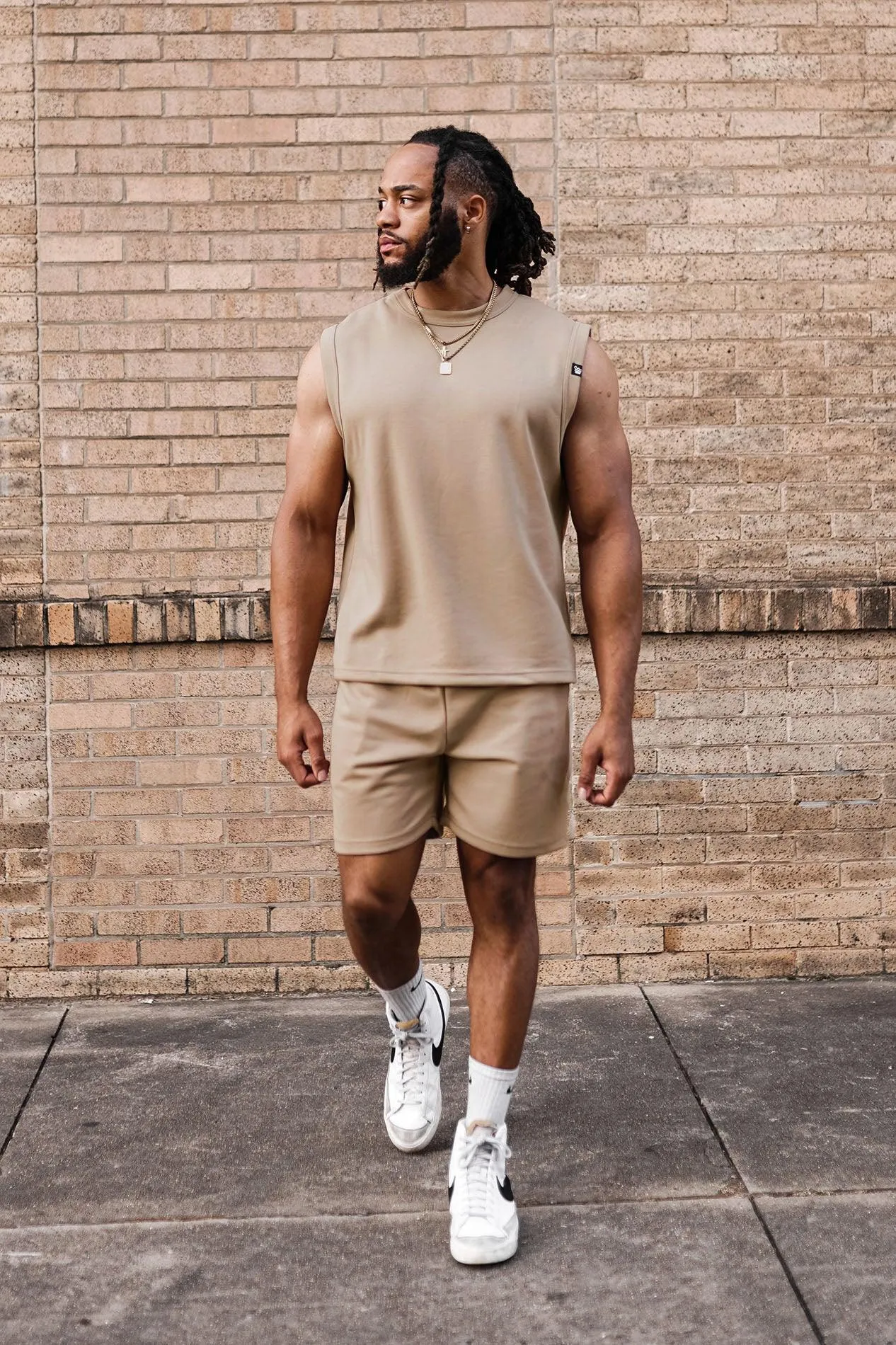 Amplify Casual Muscle Tee - Khaki