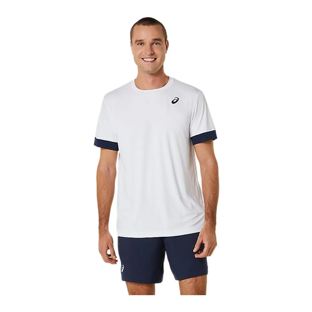 Asics Men's Court Short Sleeve - Brilliant White/Navy