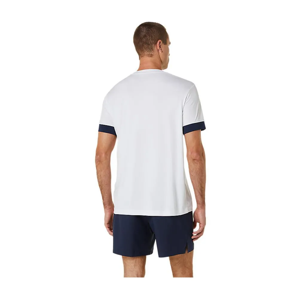 Asics Men's Court Short Sleeve - Brilliant White/Navy