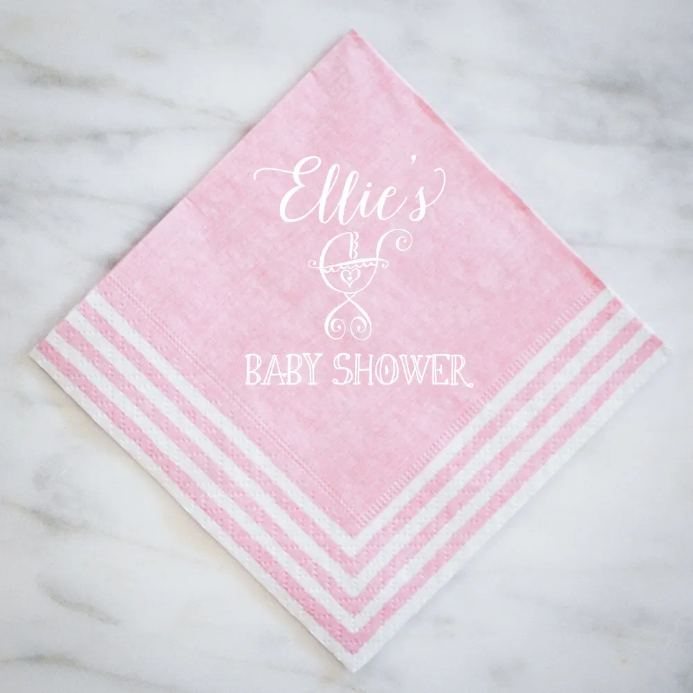 Baby Shower Striped Border Napkins