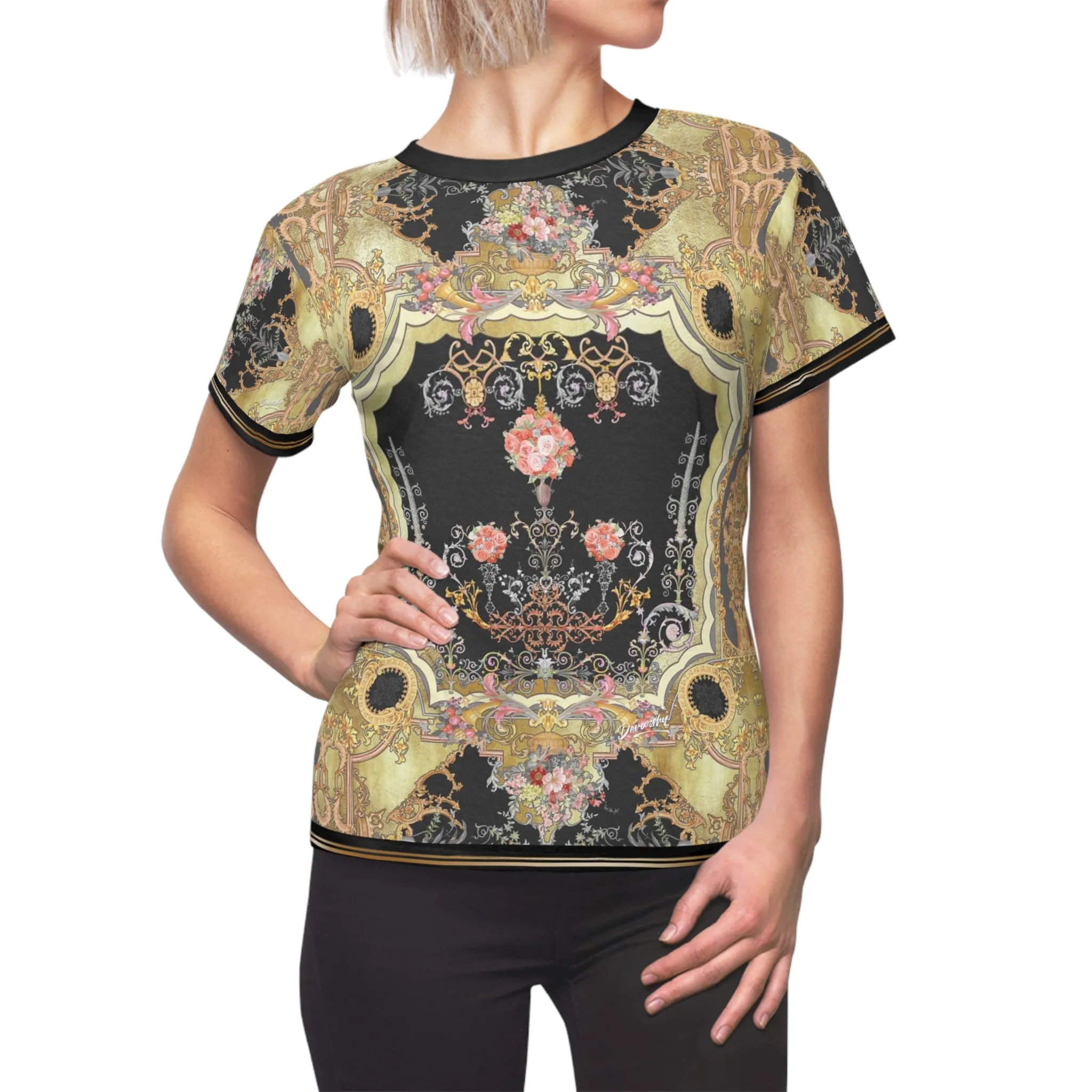 Baroque Floral T-Shirt Unisex Tee All Over Print Unisex T-Shirt Floral Print Tee | D20002