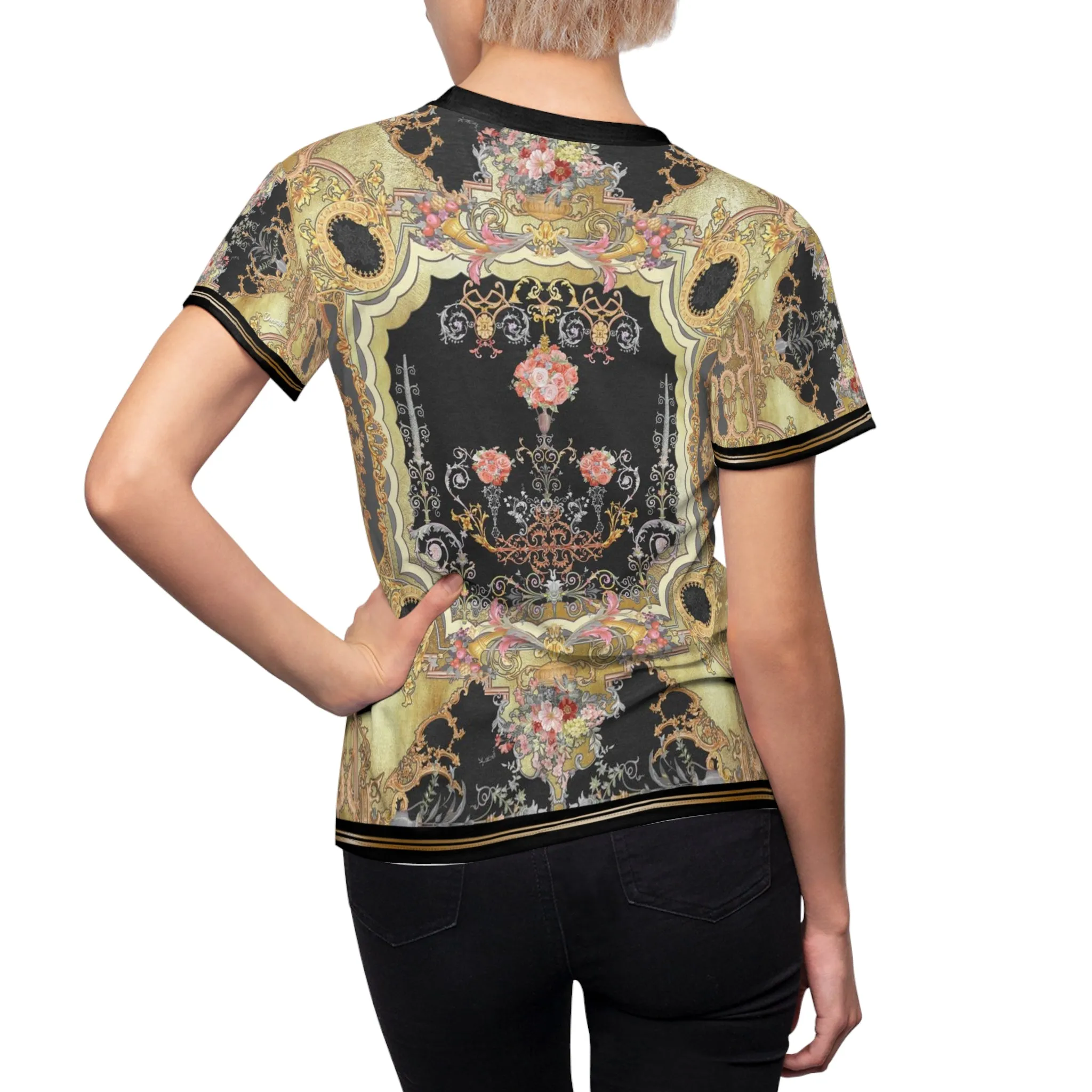 Baroque Floral T-Shirt Unisex Tee All Over Print Unisex T-Shirt Floral Print Tee | D20002