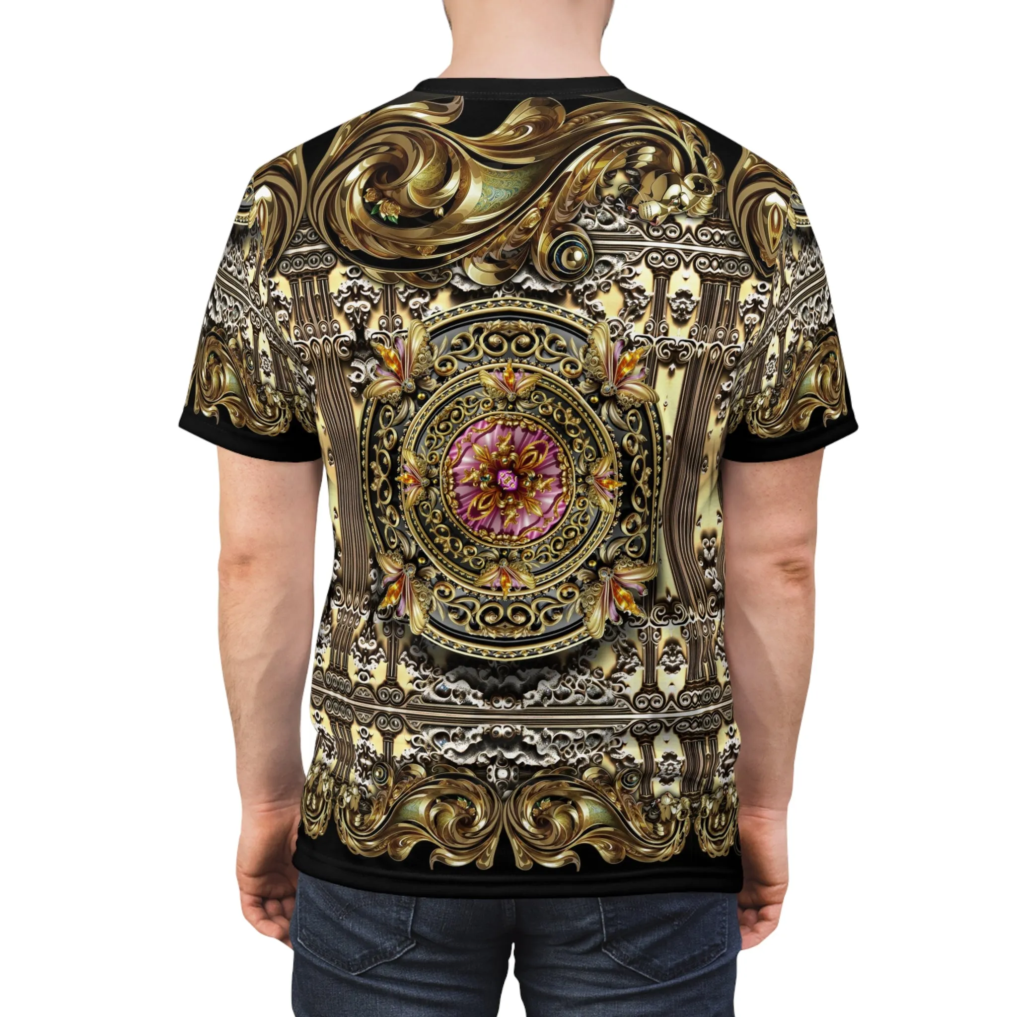 Baroque Treasures T-Shirt Unisex All Over Print Tee Baroque Decorative Gold Unisex T-Shirt | D20217