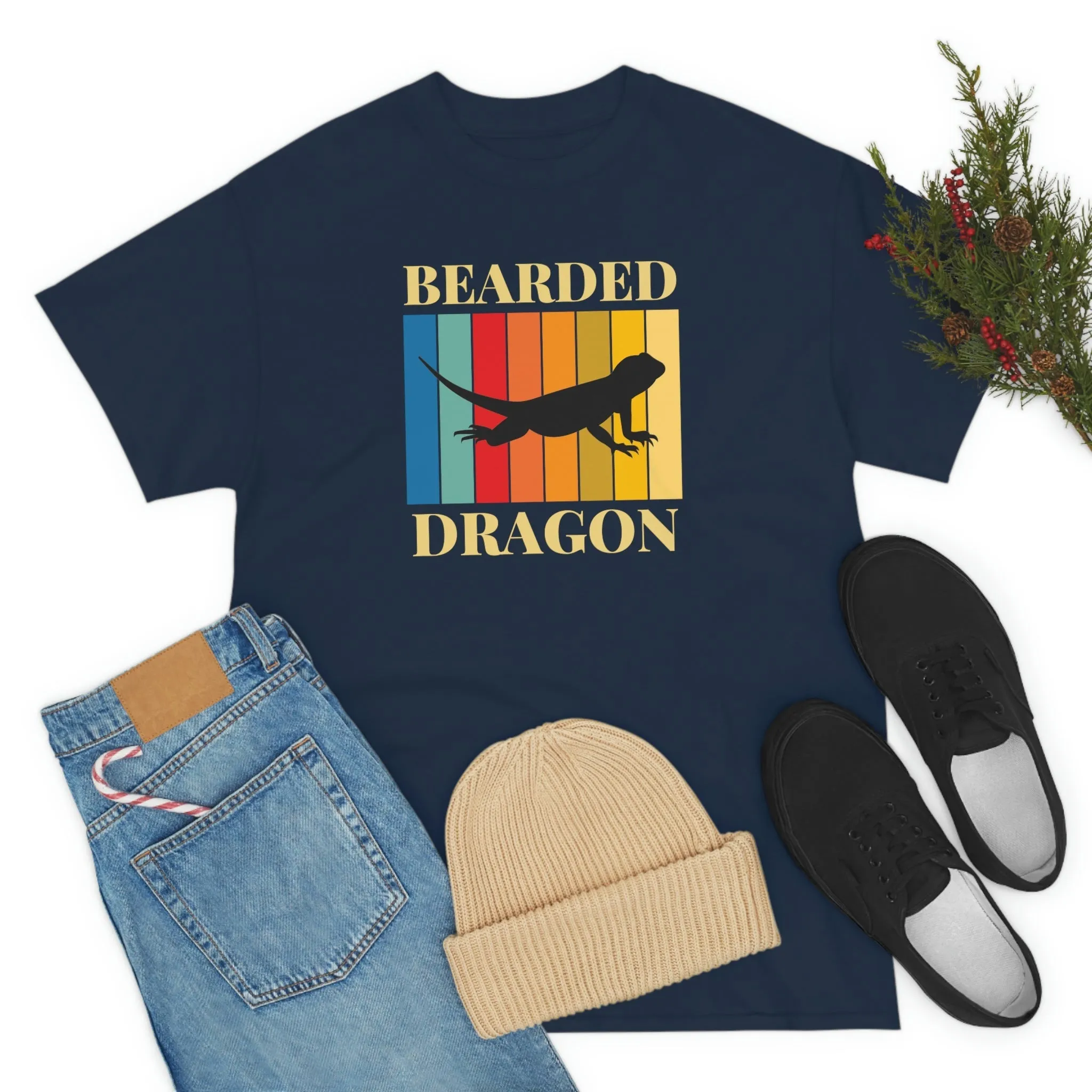 Bearded Dragon Retro Heavy Cotton T-Shirt