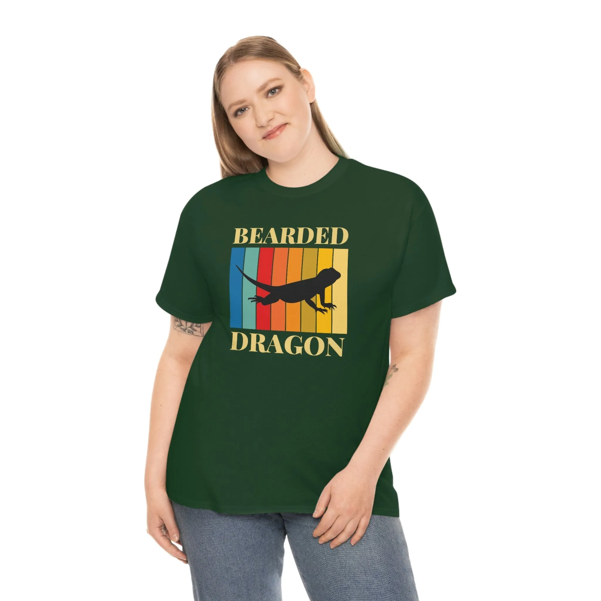 Bearded Dragon Retro Heavy Cotton T-Shirt