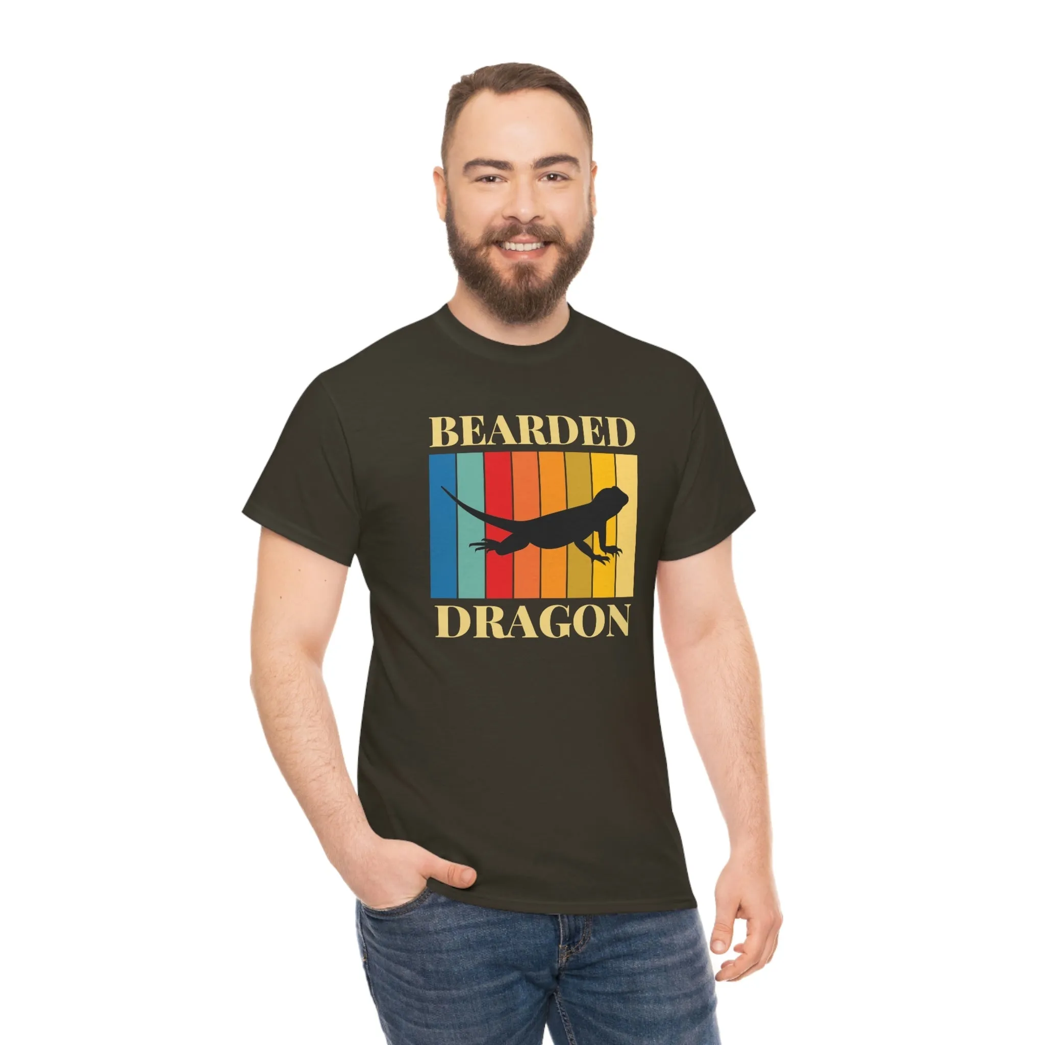 Bearded Dragon Retro Heavy Cotton T-Shirt