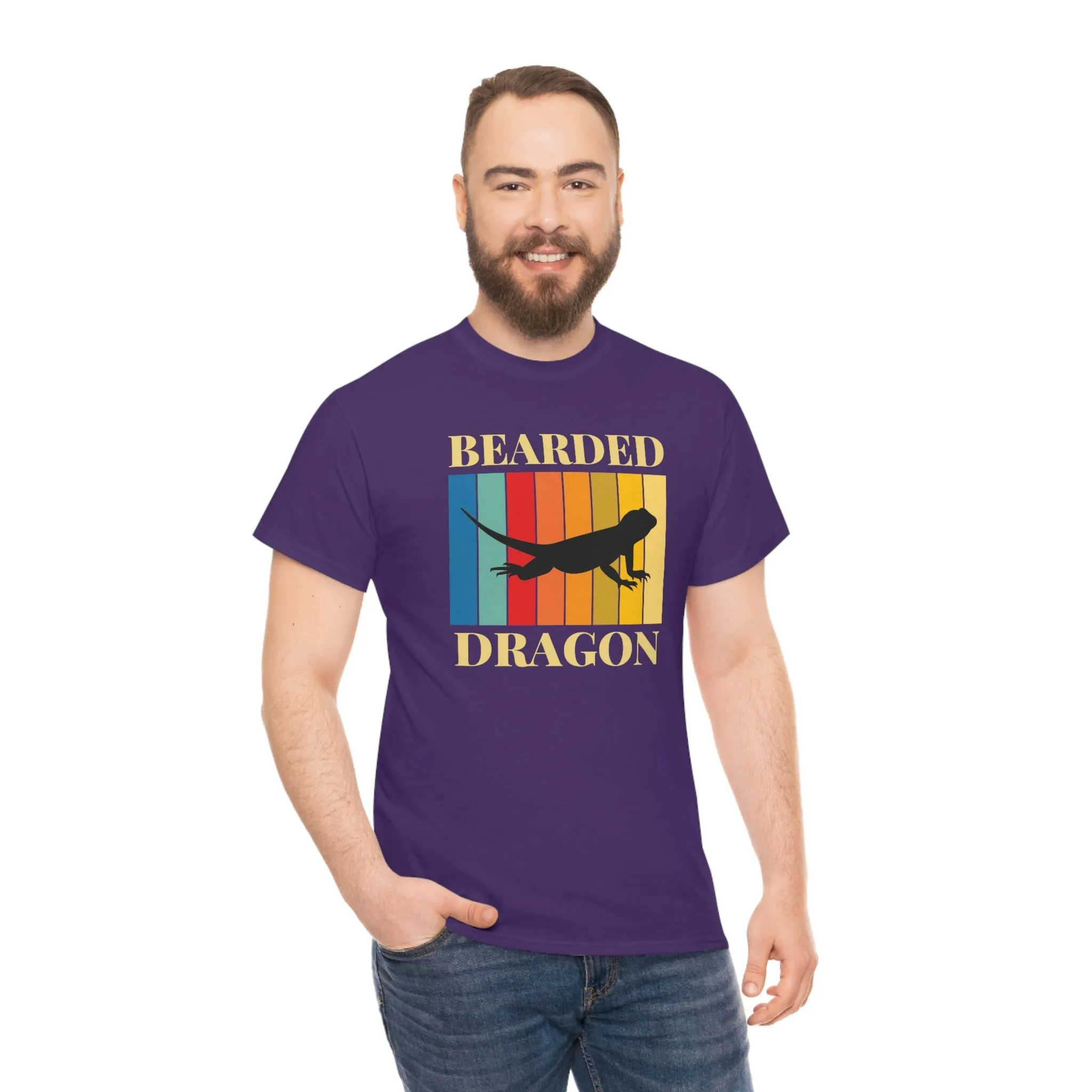 Bearded Dragon Retro Heavy Cotton T-Shirt