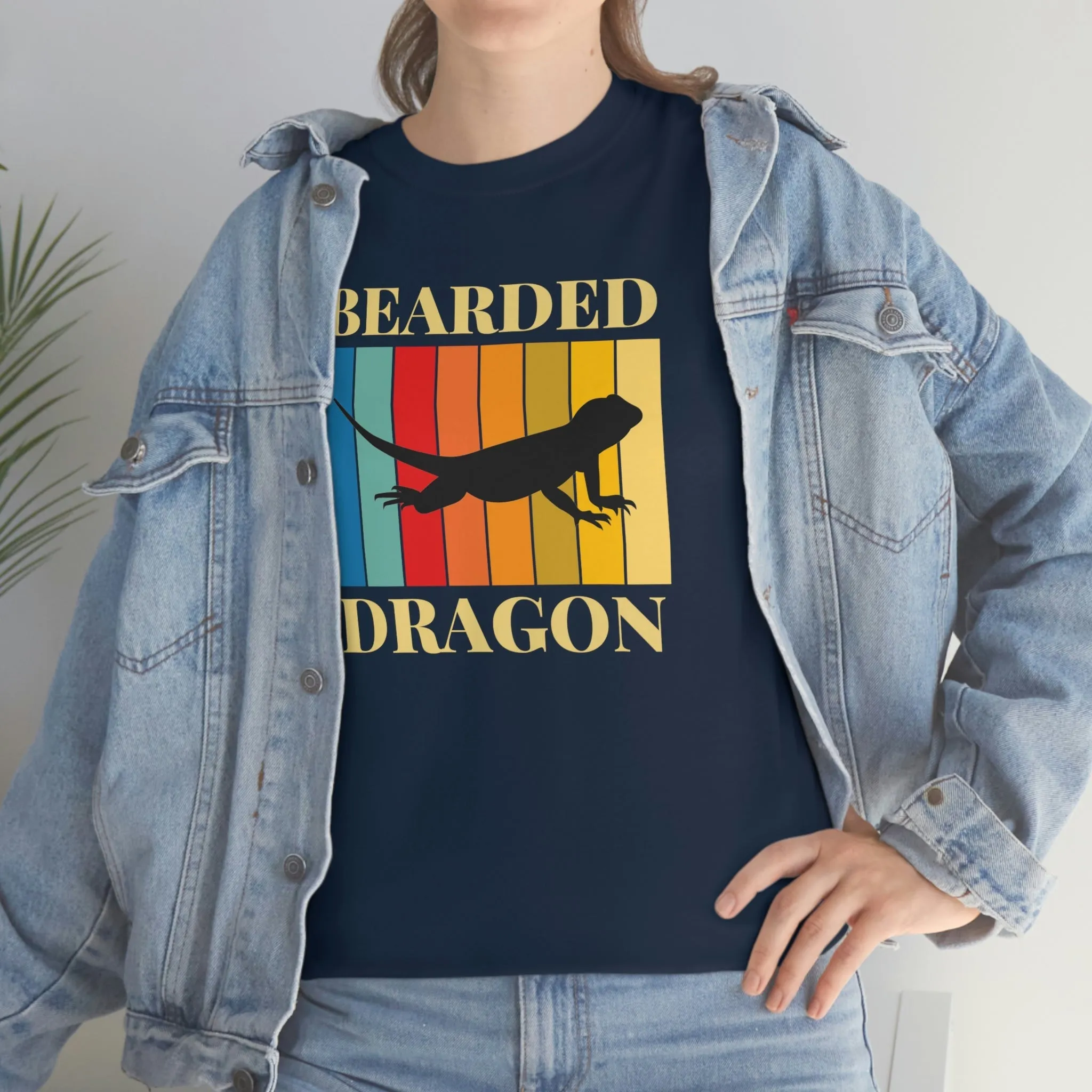 Bearded Dragon Retro Heavy Cotton T-Shirt