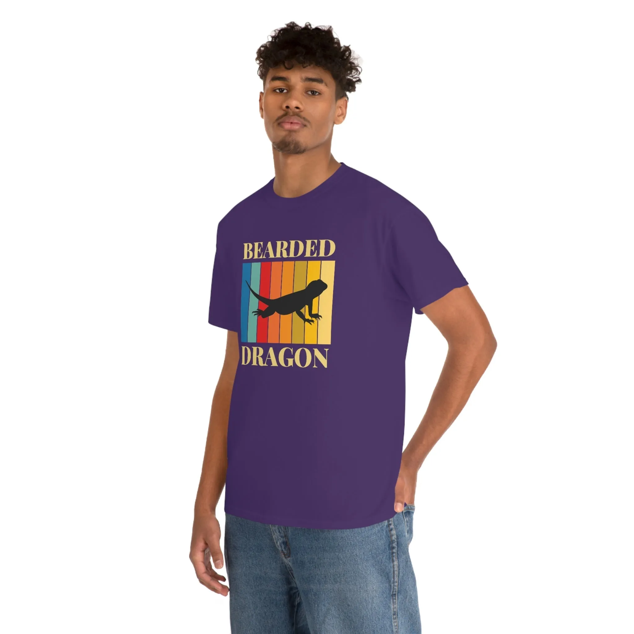 Bearded Dragon Retro Heavy Cotton T-Shirt