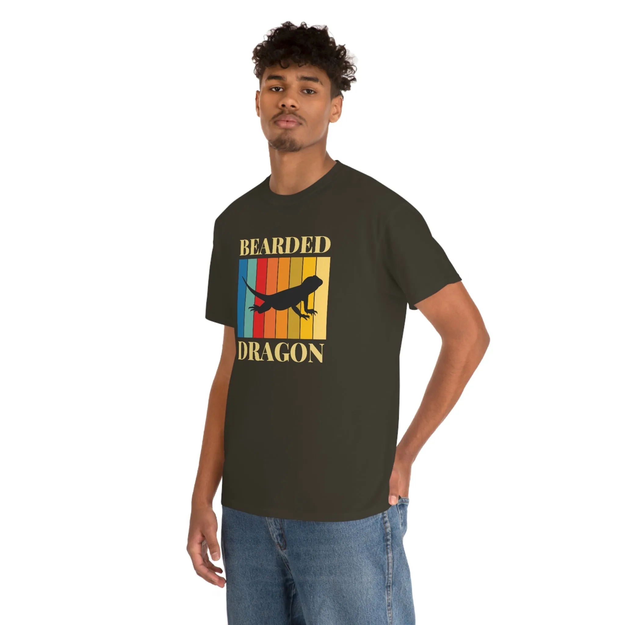 Bearded Dragon Retro Heavy Cotton T-Shirt