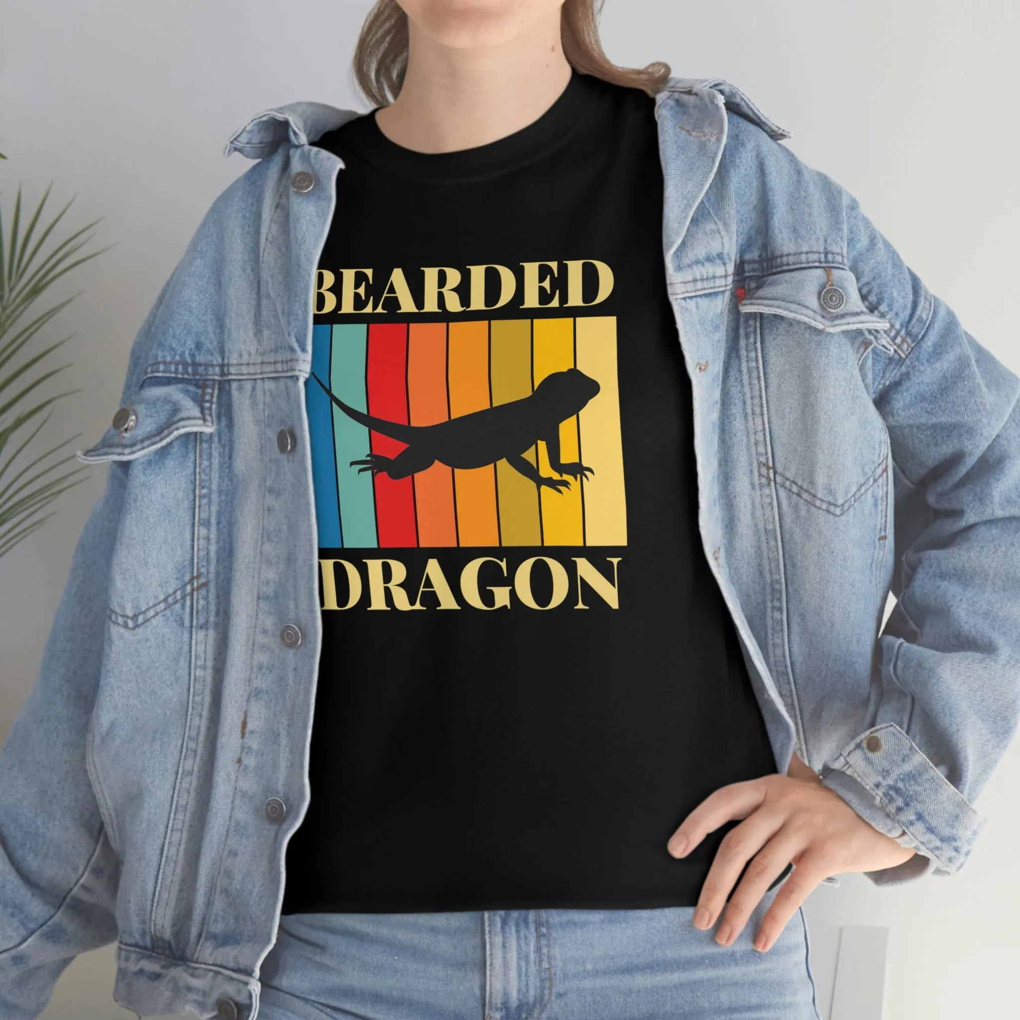 Bearded Dragon Retro Heavy Cotton T-Shirt