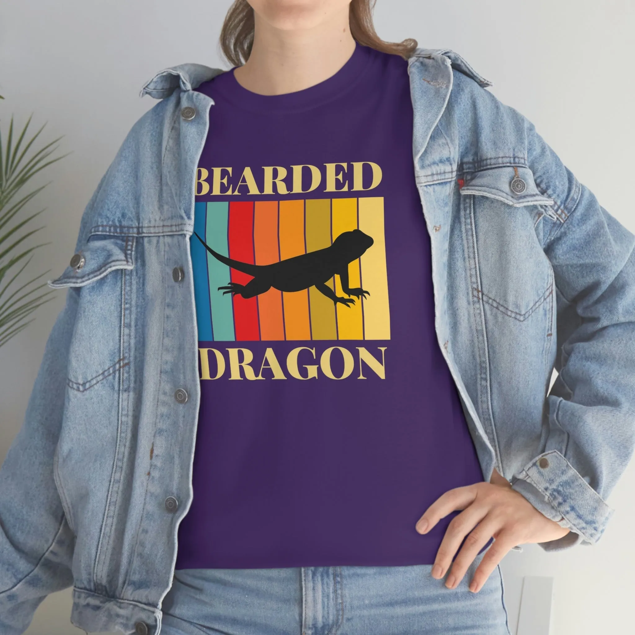 Bearded Dragon Retro Heavy Cotton T-Shirt