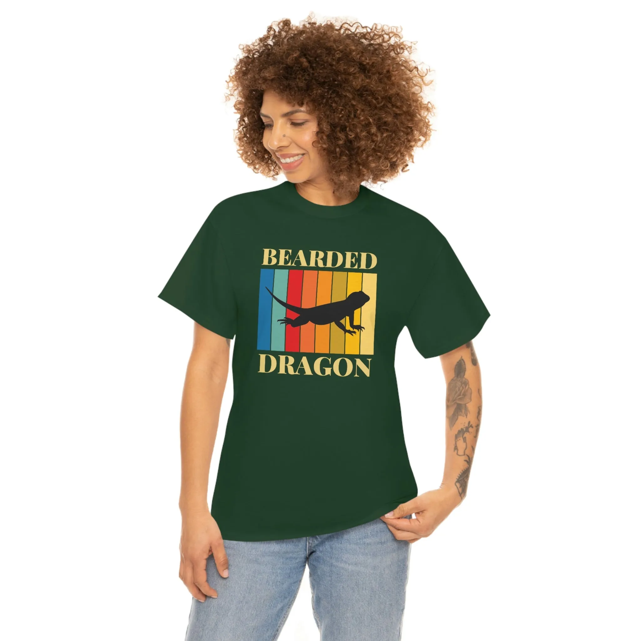 Bearded Dragon Retro Heavy Cotton T-Shirt