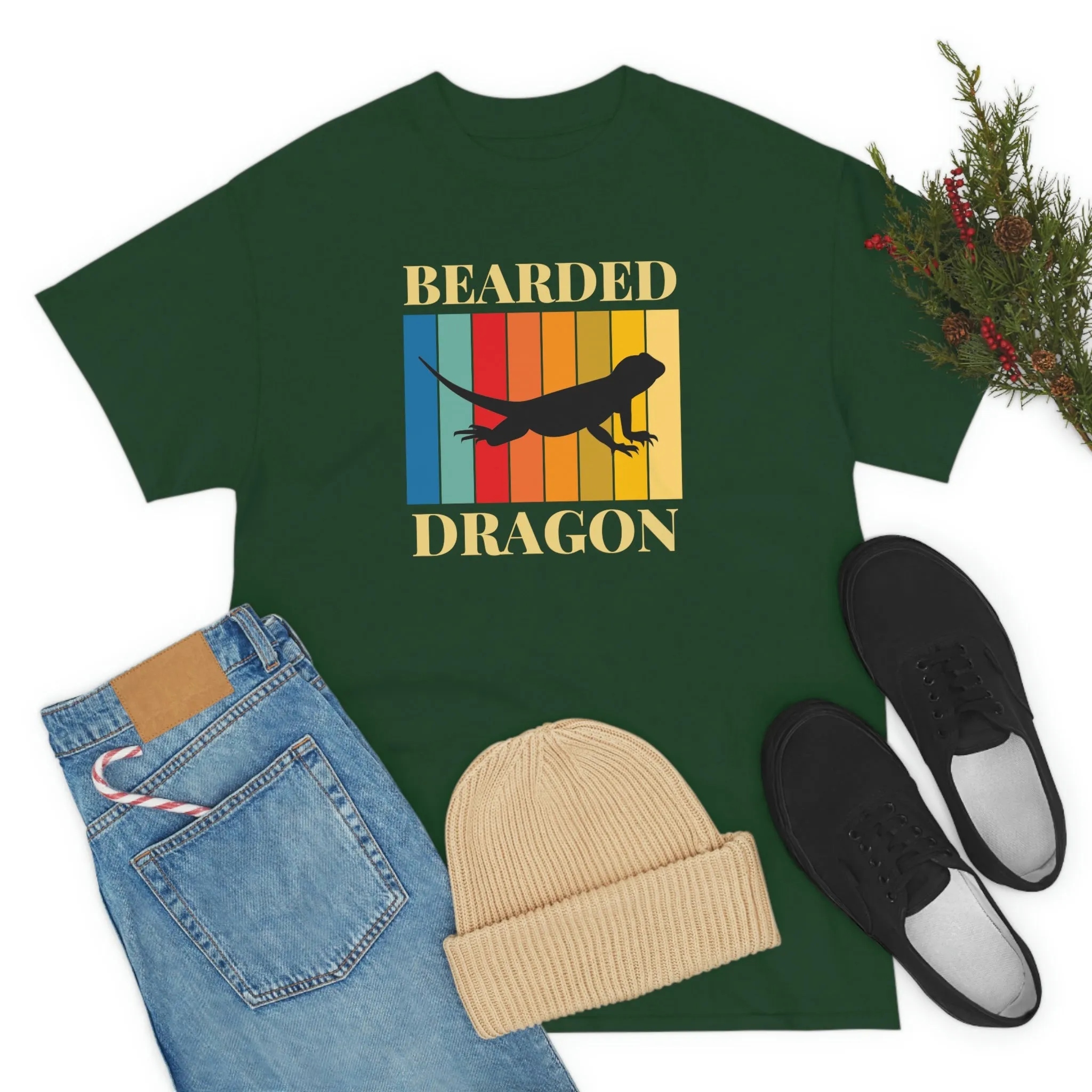 Bearded Dragon Retro Heavy Cotton T-Shirt