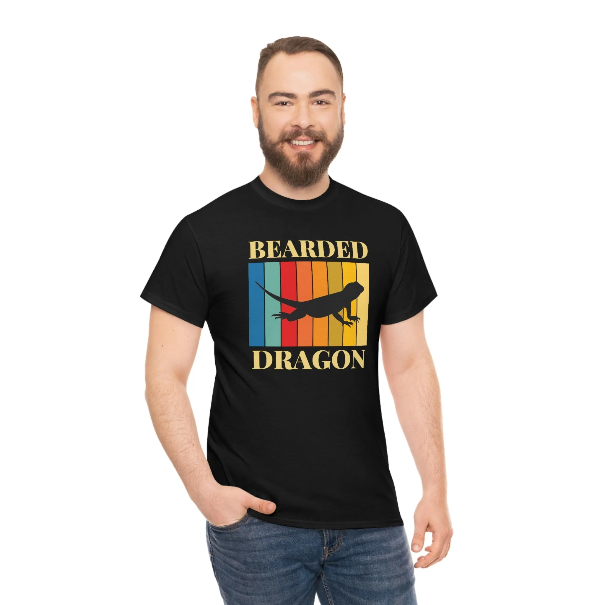 Bearded Dragon Retro Heavy Cotton T-Shirt