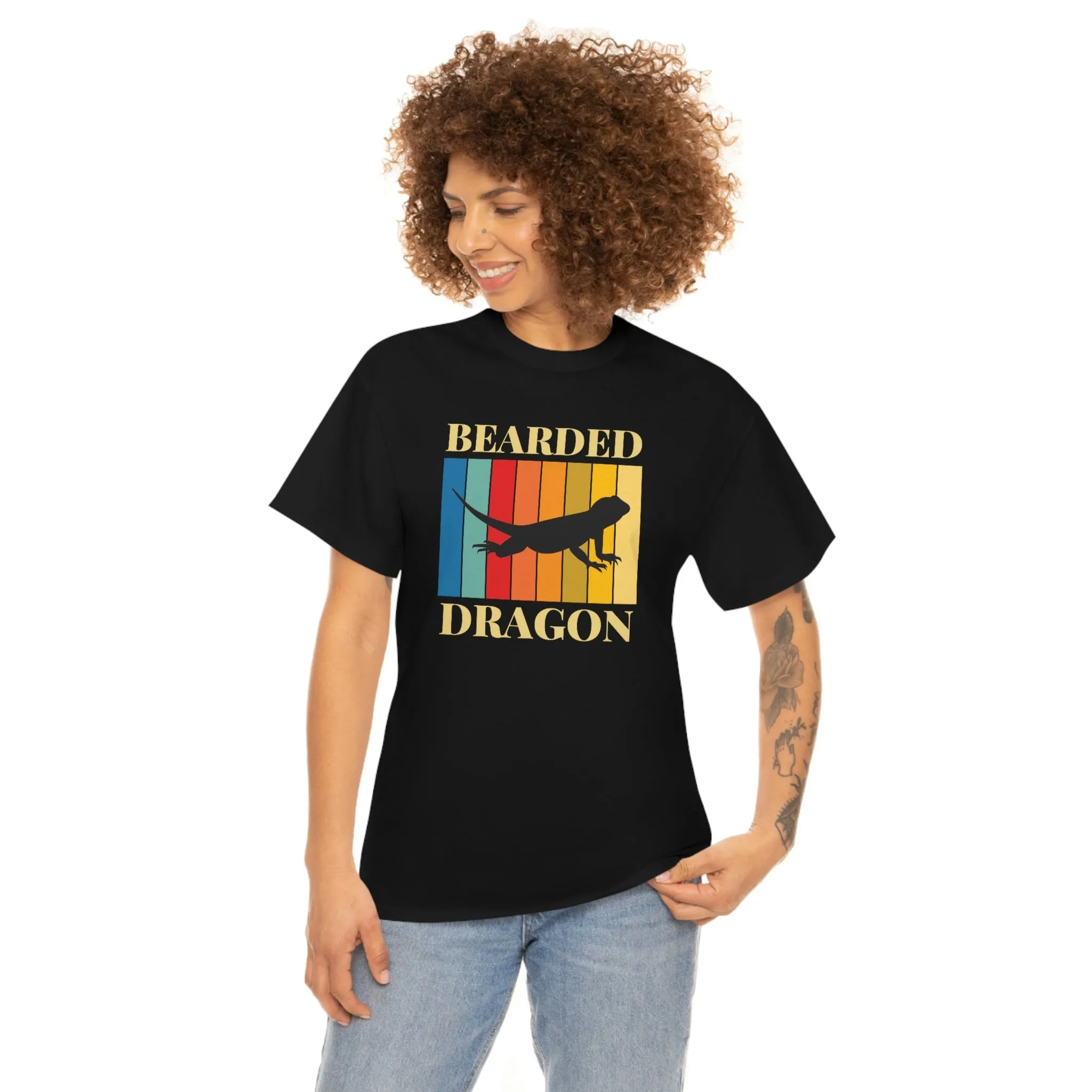 Bearded Dragon Retro Heavy Cotton T-Shirt