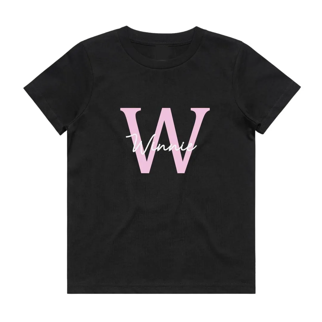 Big Letter Pink Tee | Personalised | 2 Colours