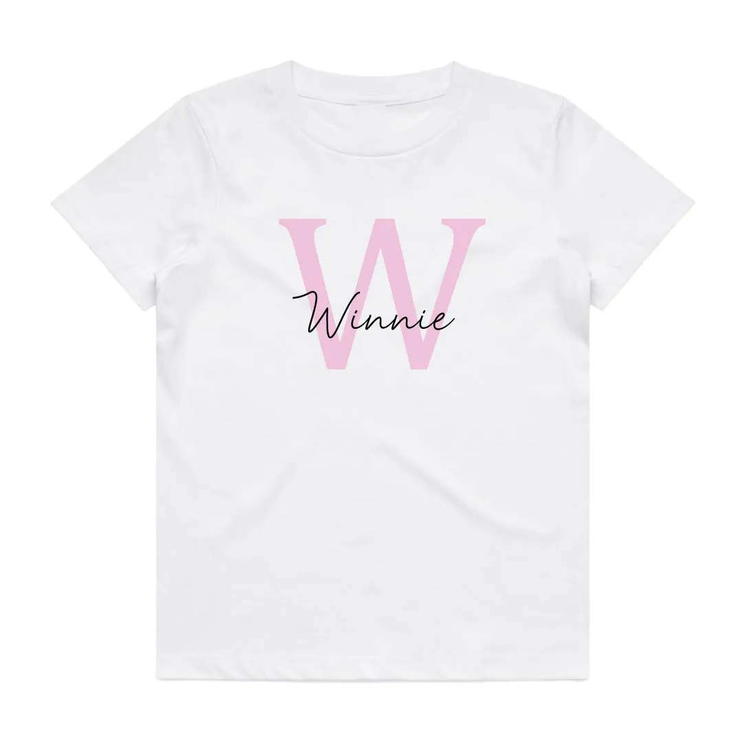 Big Letter Pink Tee | Personalised | 2 Colours