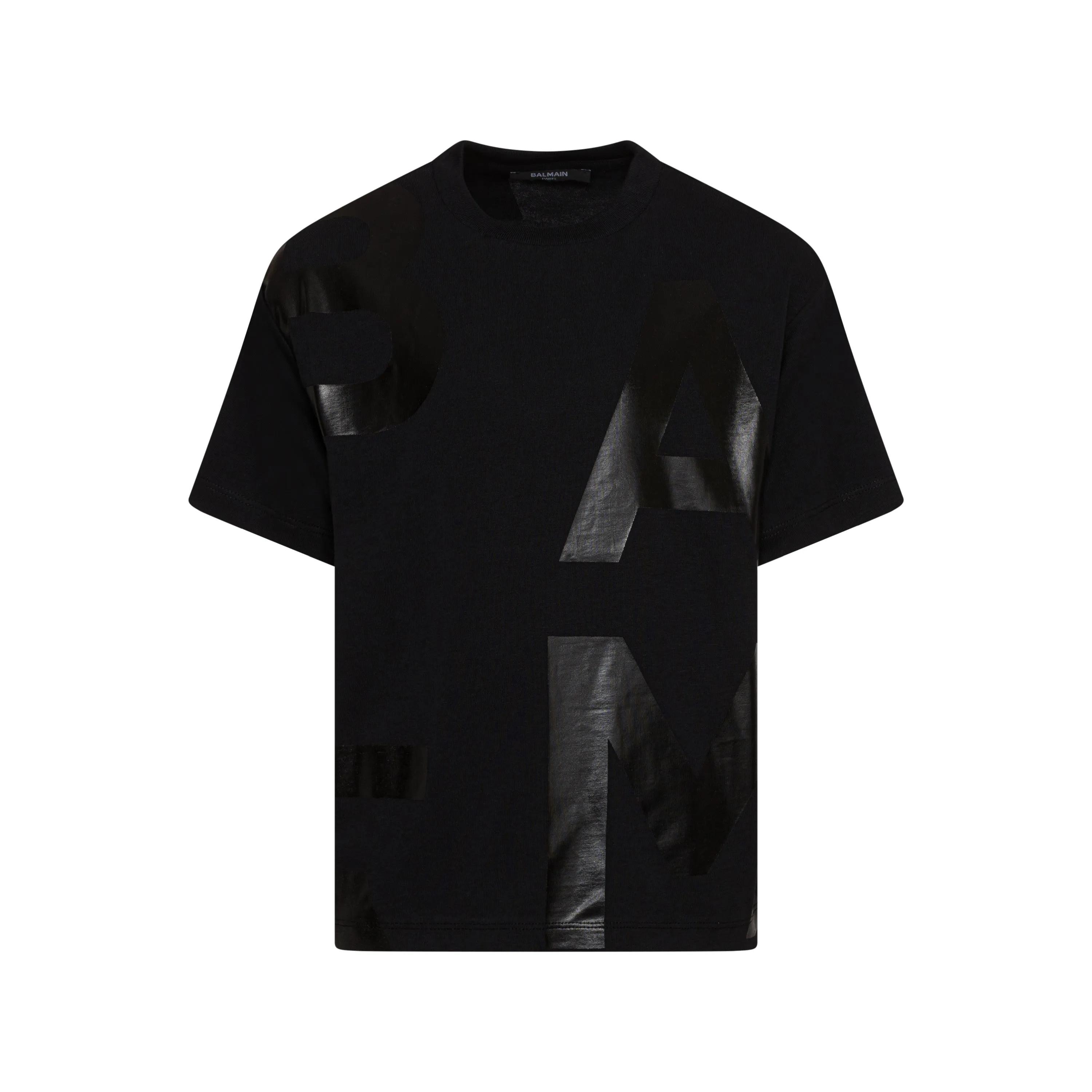 Black Tone On Tone Oversized Logo Tee