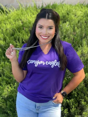 Canyon Eagles Ryanne Script V-Neck Tee