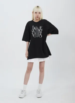 Cat Oversized Tee IU312