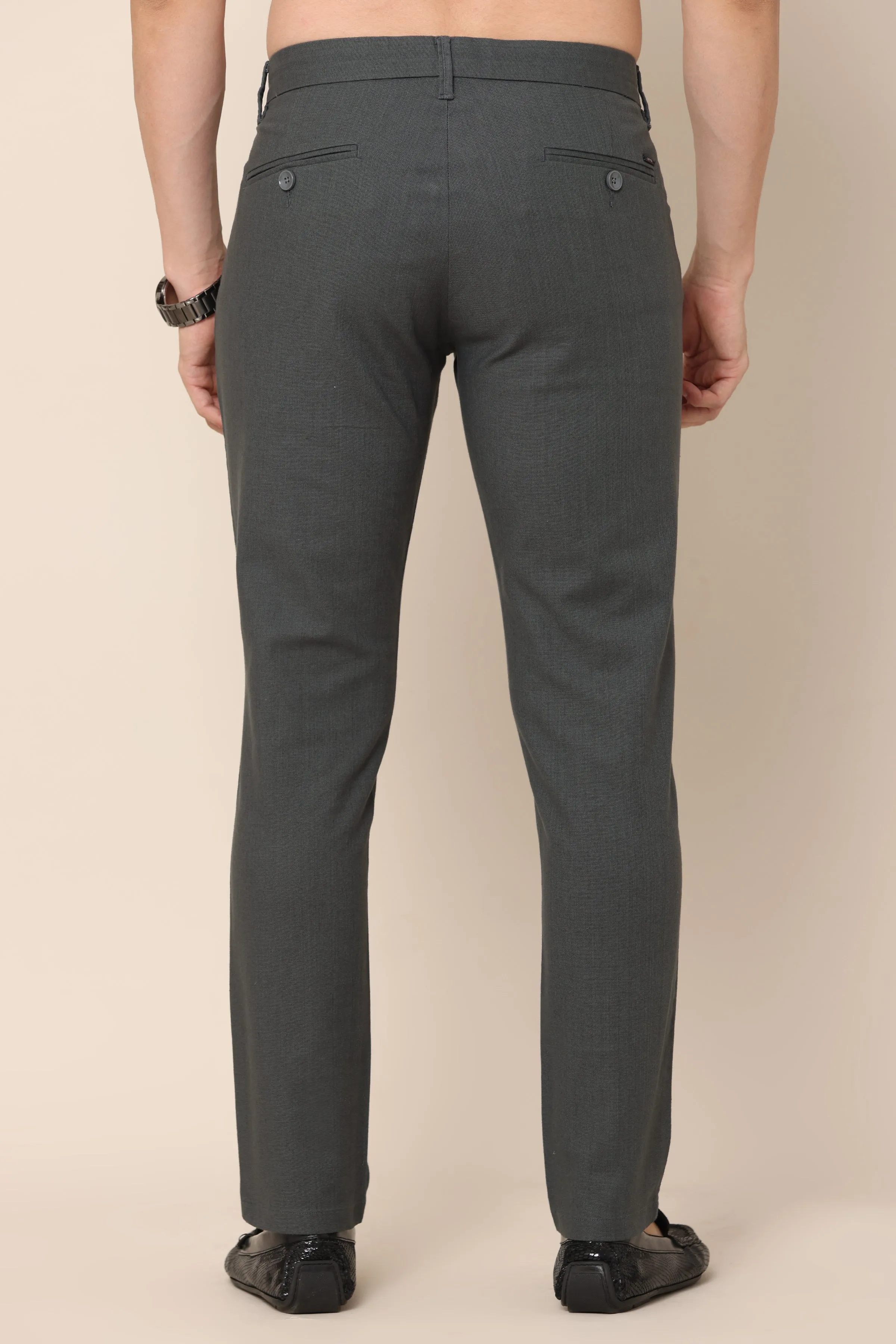 Charcoal Grey Slim-Fit Trousers