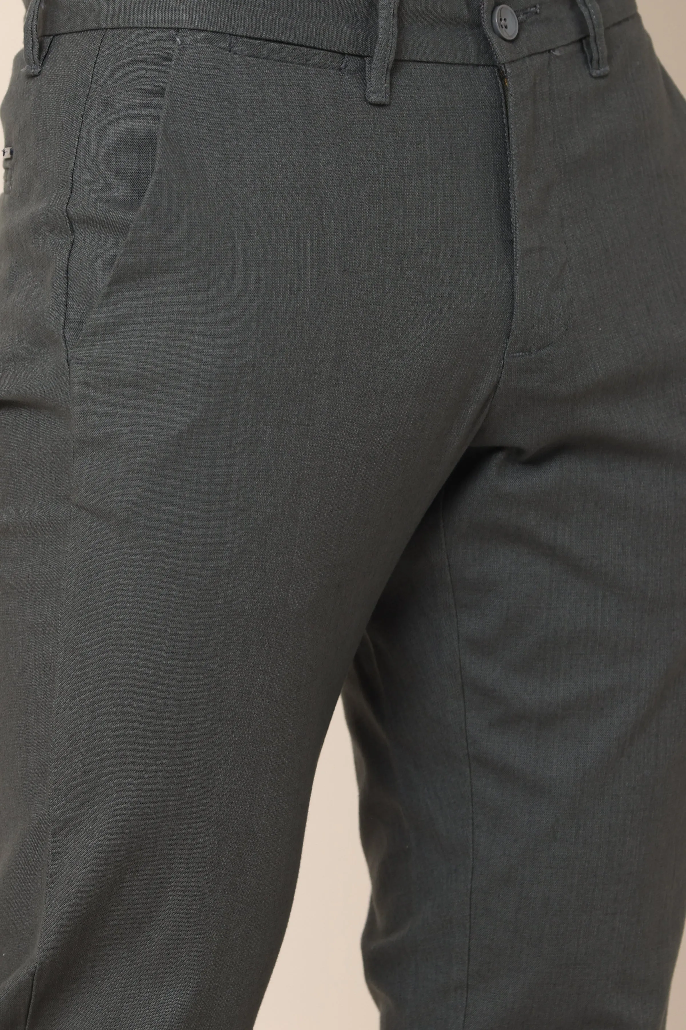 Charcoal Grey Slim-Fit Trousers