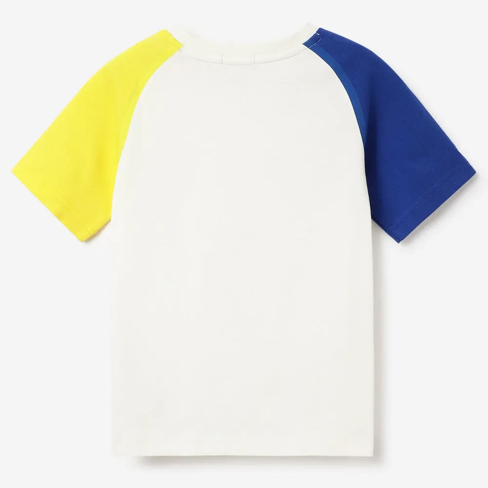 Color Block Benetton Relaxed Fit Crew Neck T-Shirt