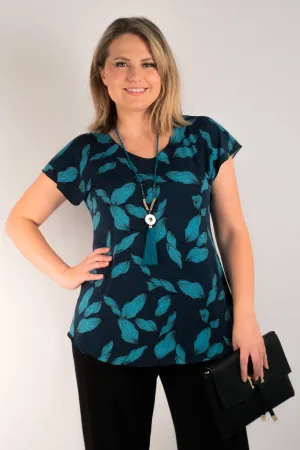 Cool Mint Print Short Sleeve Jersey Top