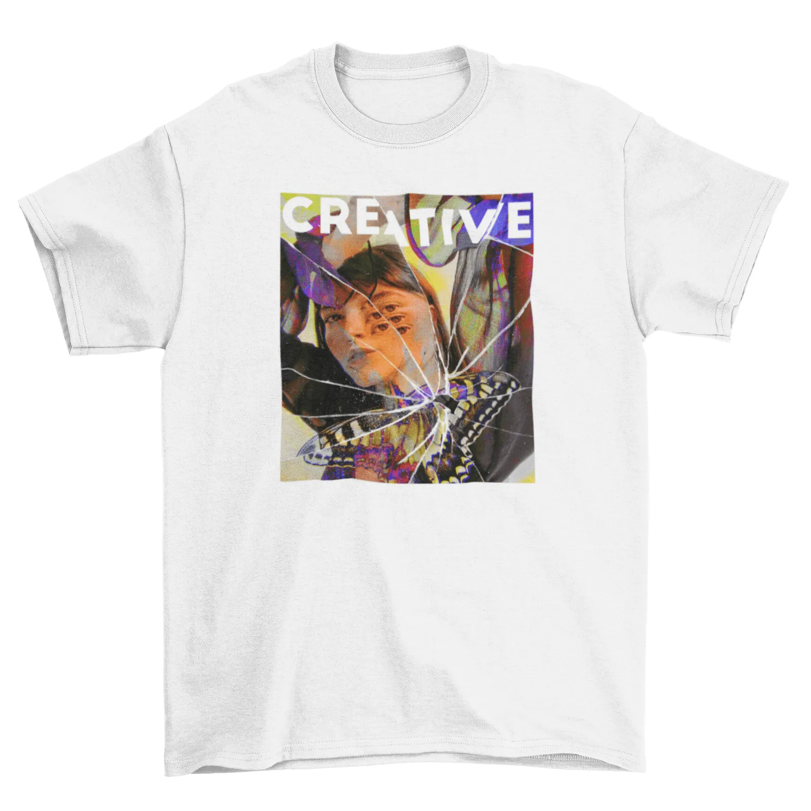 Creative Broken Glass PSD T-Shirt