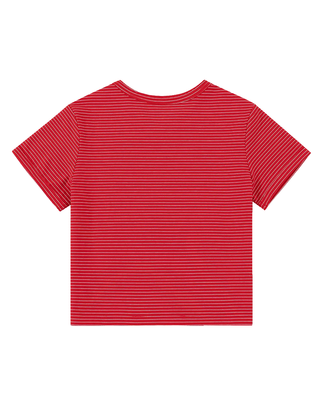 Cropped Striped Tee - Red/White