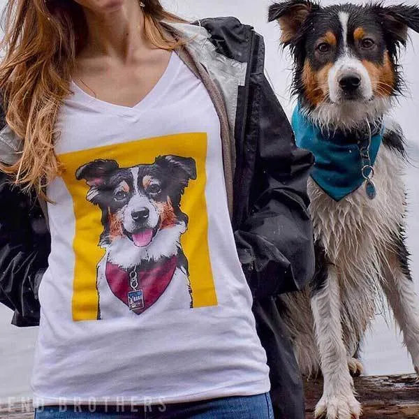 Custom Pet Art Women's V-neck