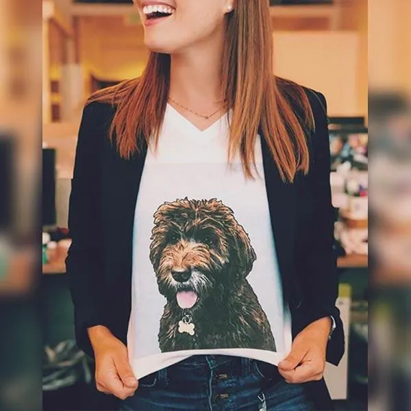 Custom Pet Art Women's V-neck