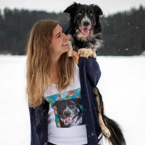 Custom Pet Art Women's V-neck