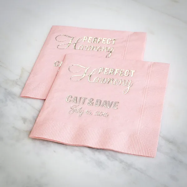 Custom "Perfect Harmony" Wedding Napkins