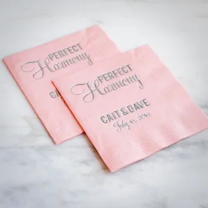 Custom "Perfect Harmony" Wedding Napkins