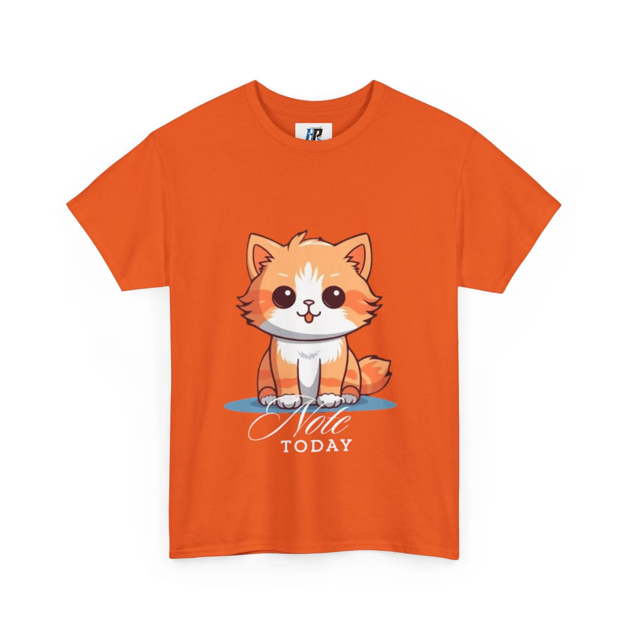 Cute Cat Note Today Unisex Heavy Cotton Tee