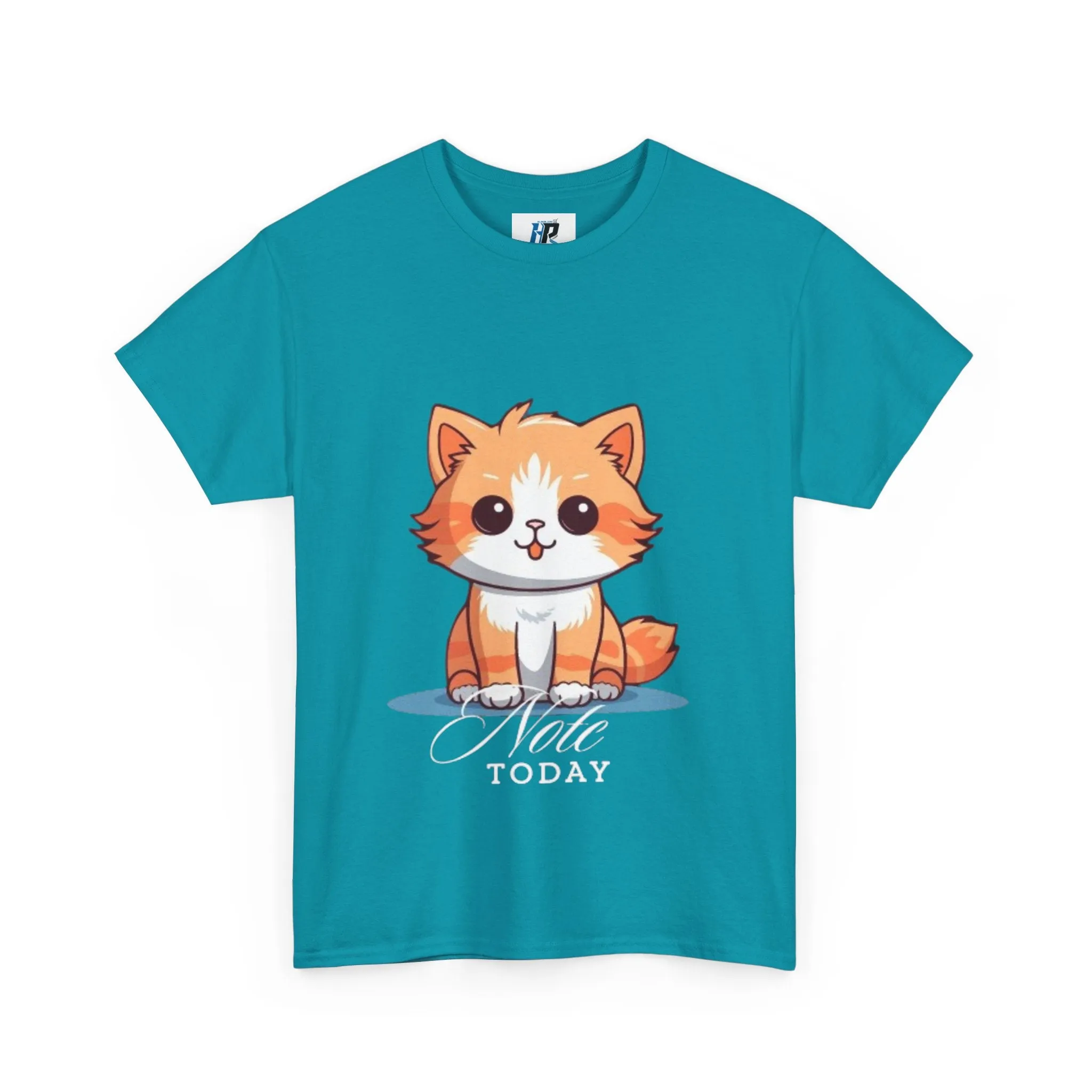 Cute Cat Note Today Unisex Heavy Cotton Tee